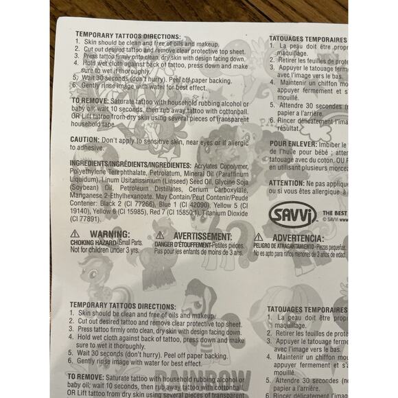 My Little Pony Tattoos Collection Temporary Gitter Hasbro 2014 LOT OF 100 + - Picture 4 of 9